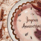 8 ASSIETTES BOHO JOYEUX ANNIVERSAIRE BLUSH ET OR