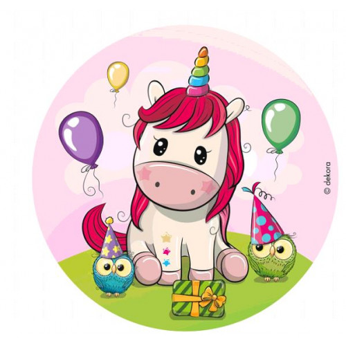 DISQUE AZYME 20CM BEBE LICORNE