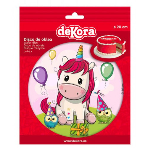 DISQUE AZYME 20CM BEBE LICORNE