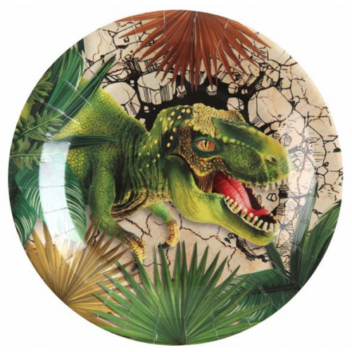 10 ASSIETTES DINOSAURE MULTICORE