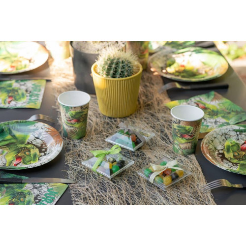 10 ASSIETTES DINOSAURE MULTICORE