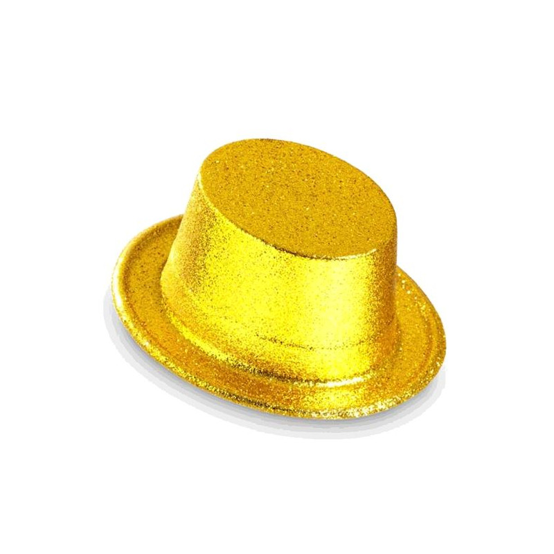 Lot de 6 chapeaux hauts à paillettes dorées pour femme avec voile doré  attaché – Accessoire de déguisement de Noël pour femme