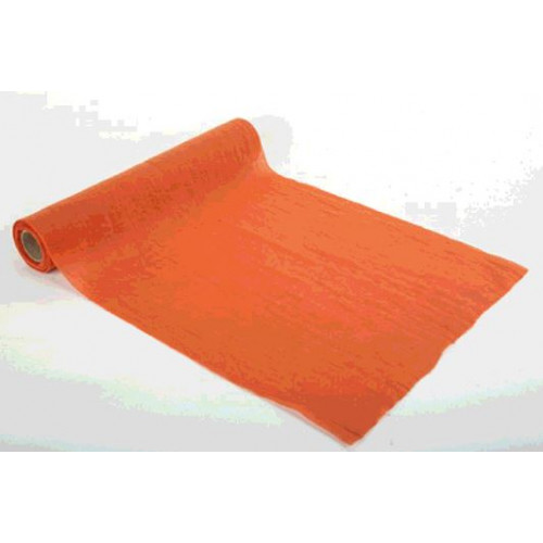 CHEMIN DE TABLE MOUSSELINE ORANGE BRULE