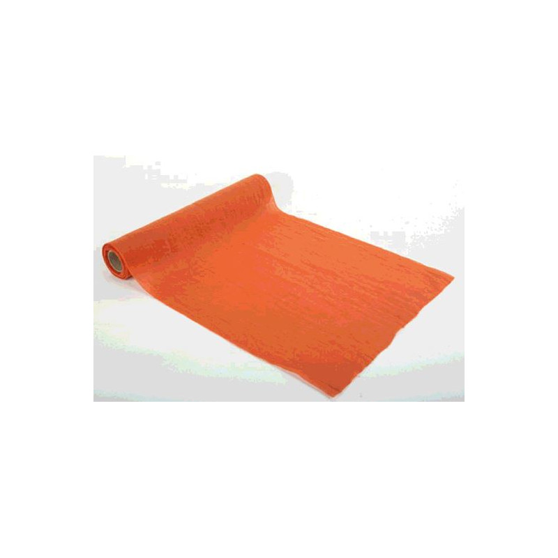 CHEMIN DE TABLE MOUSSELINE ORANGE BRULE