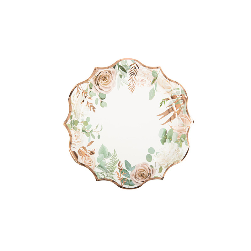 8 ASSIETTES PEONY BLANCHES