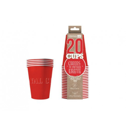 20 GOBELETS ROUGES 53CL