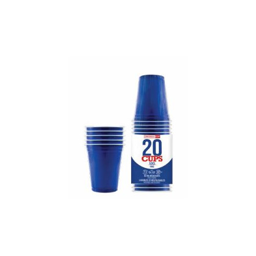 20 GOBELETS BLEUS 53CL