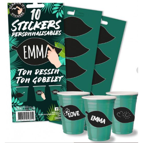 10 STICKERS JUNGLE GOBELETS