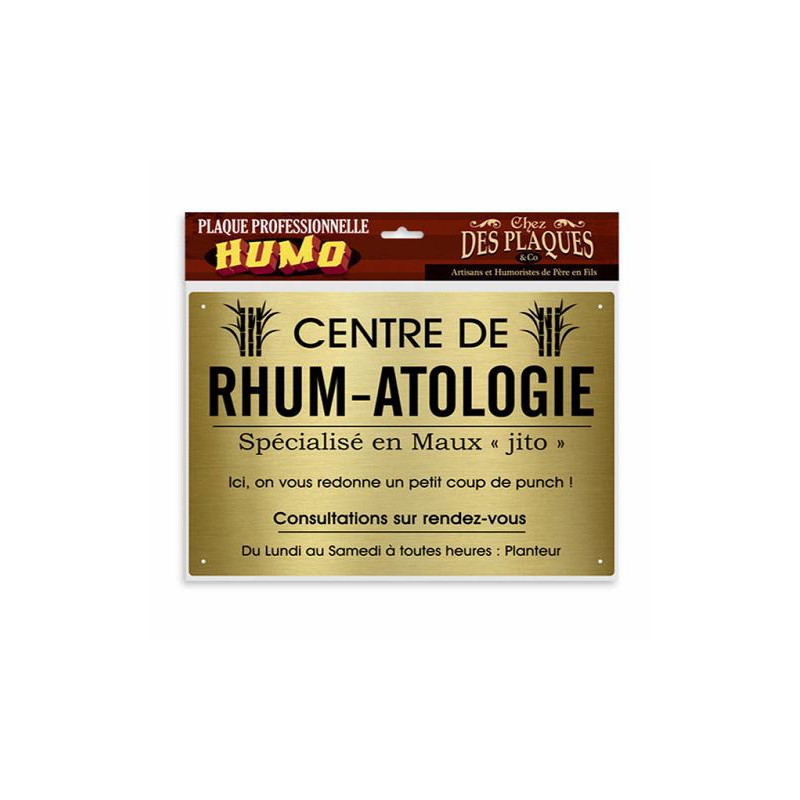 PLAQUE PROFESSIONNELLE. RHUM ANTOLOGIE