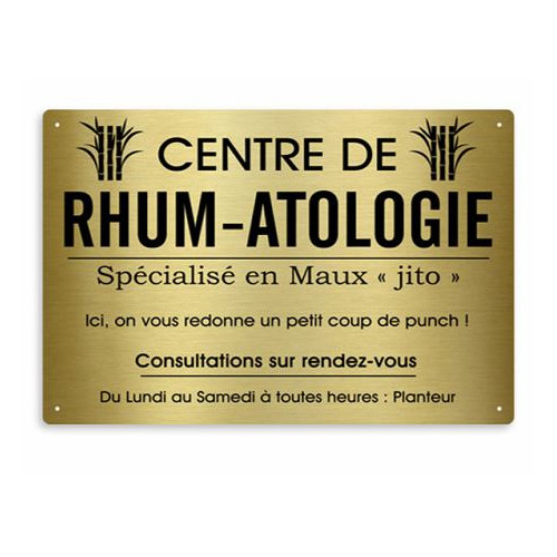 PLAQUE PROFESSIONNELLE. RHUM ANTOLOGIE