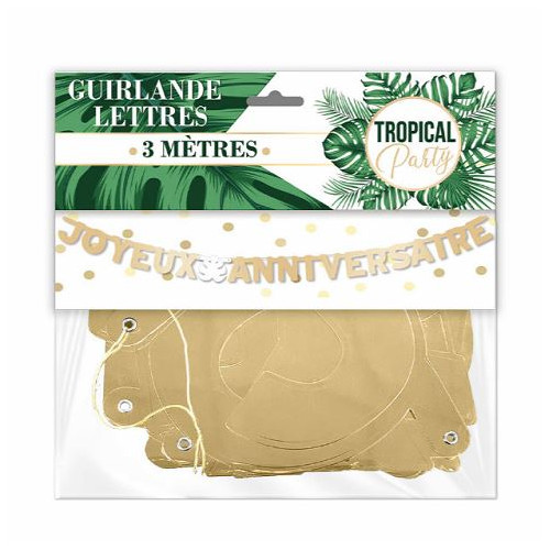 GUIRLANDE LETTRES ANNIVERSAIRE TROPICAL