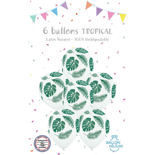 6 BALLONS LATEX TROPICAL