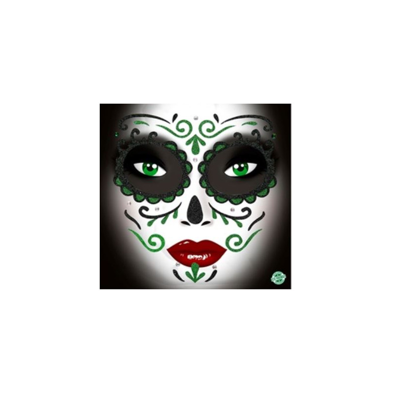 DECOR  VISAGE ADHESIF VERT