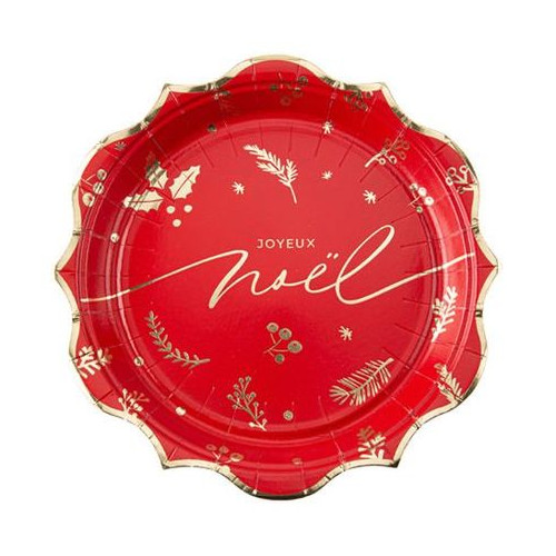 8 ASSIETTES HOLLY CHRISTMAS RO