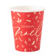 8 GOBELETS HOLLY CHRISTMAS ROU