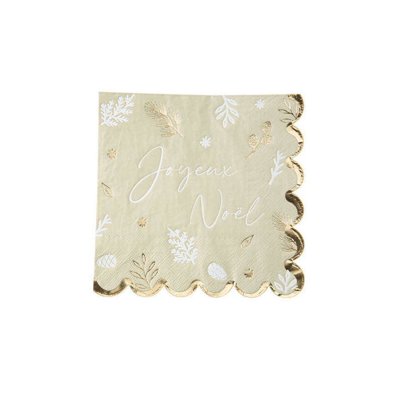 16 SERVIETTES BOTANIC BLANC, V
