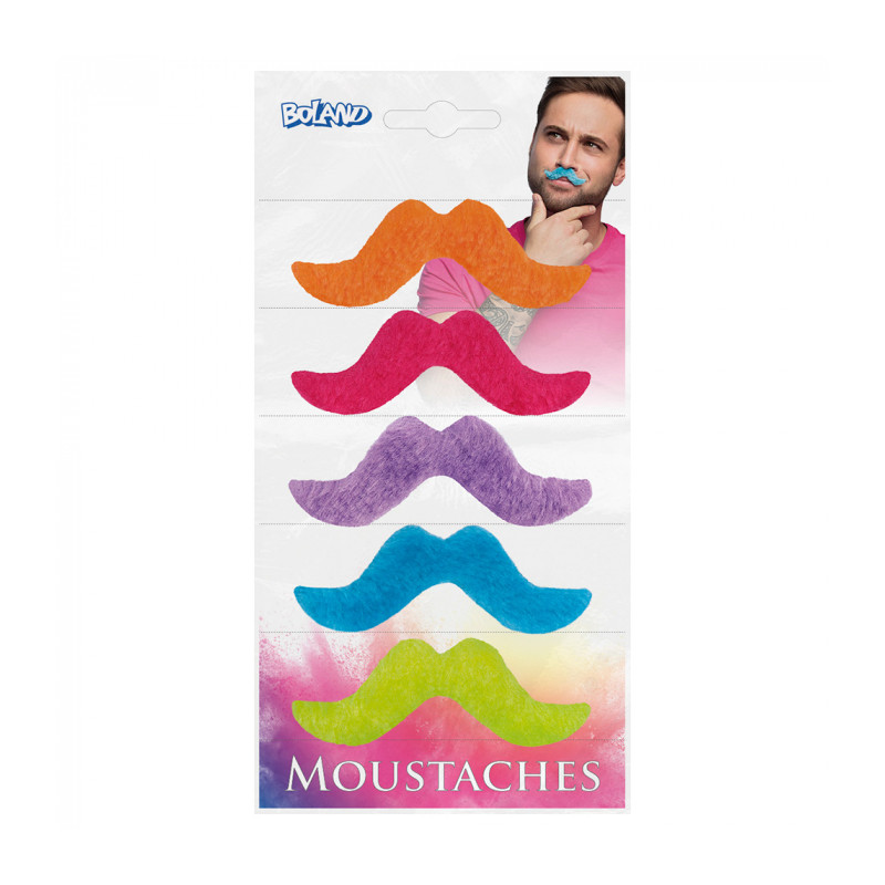 SET 5 MOUSTACHE ASSORTIS