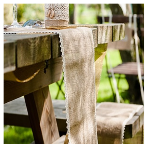 CHEMIN DE TABLE JUTE BORDS DE