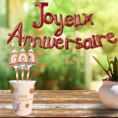 GUIRLANDE MOTS ANNIV TERRACOTTA