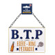 PLAQUE METAL "B.T.P. BIERE TONG PETANQUE"