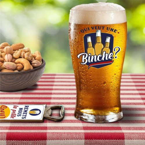 COFFRET VERRE BIERE &quot;BINCHE?&quot;