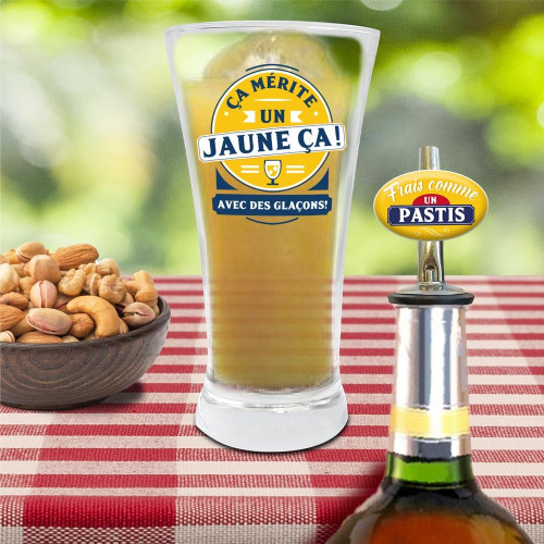 COFFRET PASTIS &quot;CA MERITE UN JAUNE&quot;