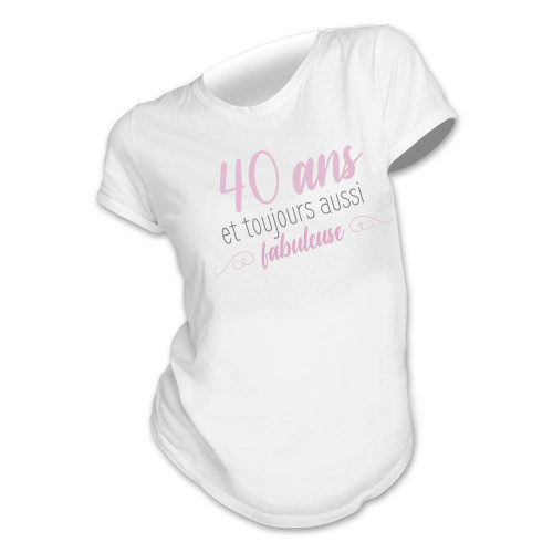 T-SHIRT FEMME &quot;40ANS FABULEUSE&quot; TAILLE L