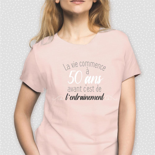 T-SHIRT FEMME &quot;50ANS ENTRAINEMENT&quot; L