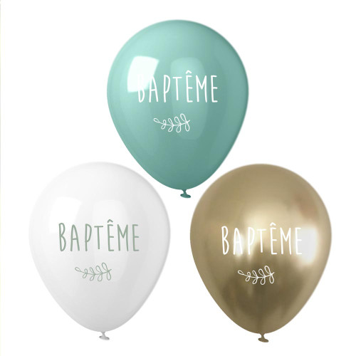 8 BALLONS BAPTEME