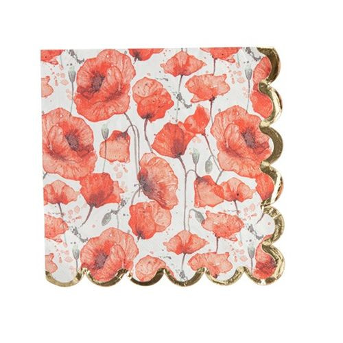 16 SERVIETTES POPPY LOVE COQUELICOT