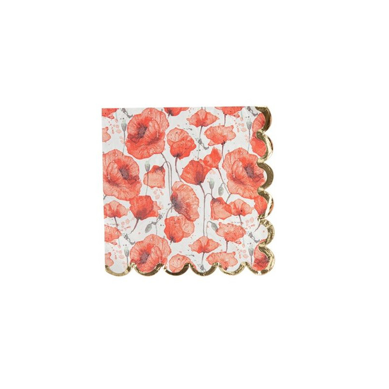 16 SERVIETTES POPPY LOVE COQUELICOT