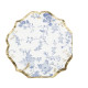 8 ASSIETTES TOILE JOUY BLANC, BLEU et OR