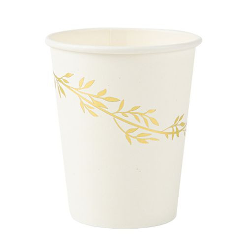8 GOBELETS JOLIS BRINS BLANC et OR