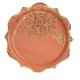 8 ASSIETTES JOLIS BRINS TERRACOTTA et OR