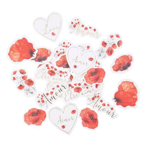 100 CONFETTIS LOVE COQUELICOT ROUGE