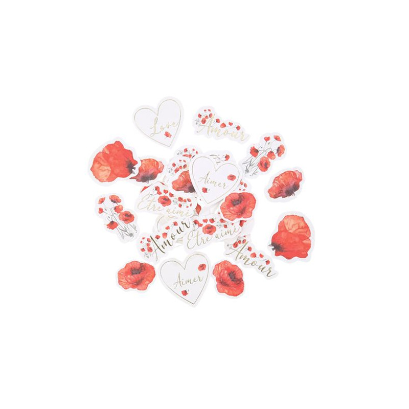 100 CONFETTIS LOVE COQUELICOT ROUGE