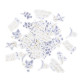 100 CONFETTIS TOILE JOUY BLANC, BLEU et OR