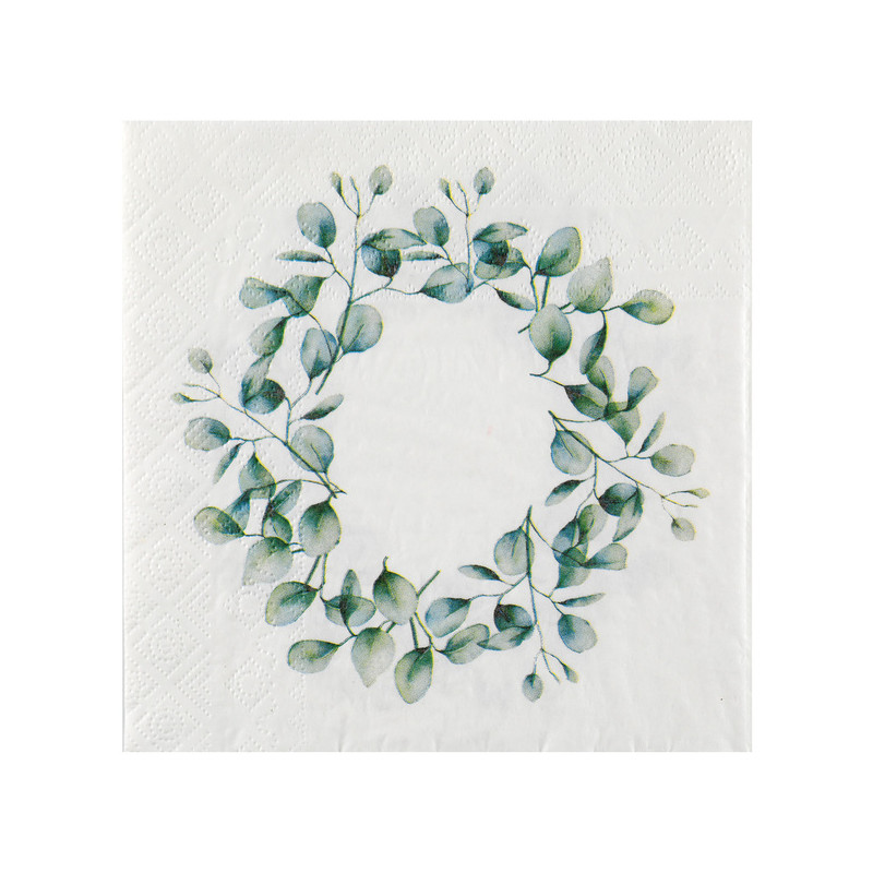 20 SERVIETTES BUCOLIQUE VERT