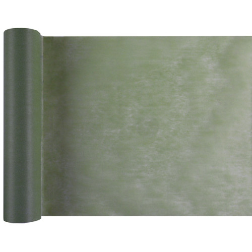 Chemin de table intissé uni vert OLIVE