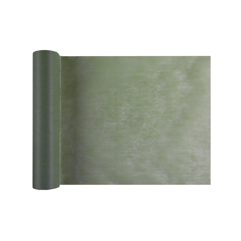 Chemin de table intissé uni vert OLIVE