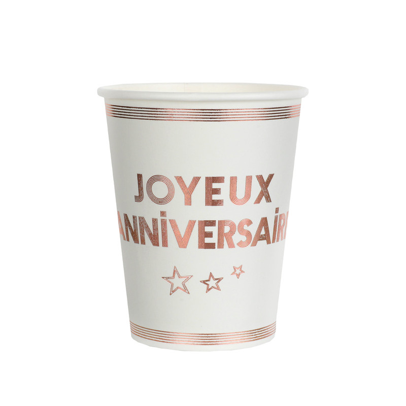 10 GOBELETS STAR JOUR BLANC - ROSE GOLD