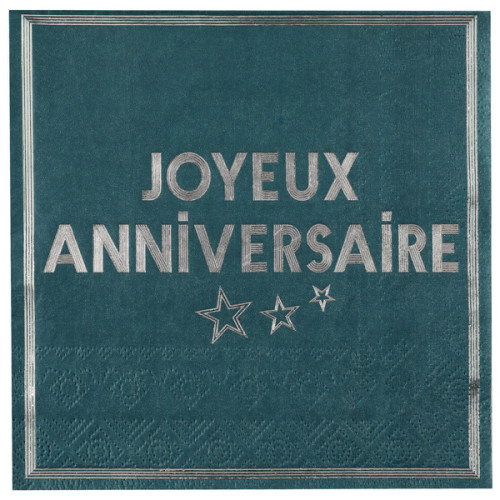 10 SERVIETTES STAR JOUR BLEU CANARD