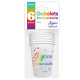 6 GOBELETS JOYEUX ANNIVERSAIRE MULTICOLORE