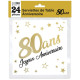 24 SERVIETTES METAL OR 80 ANS