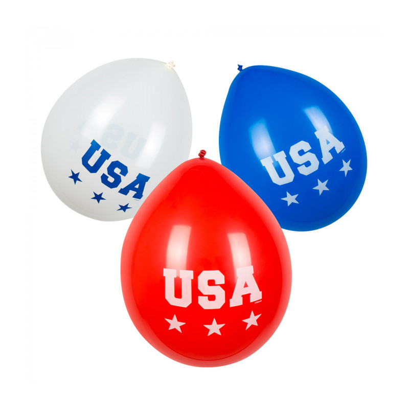 6 BALLONS LATEX USA 25CM