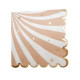 16 SERVIETTES BABY NUDE, BLANC ET OR