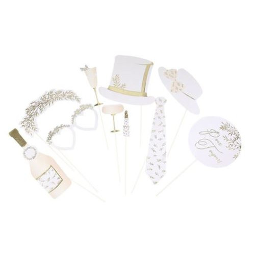 KIT PHOTOBOOTH JOLIS BRINS BLANC ET OR