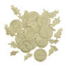 100 CONFETTIS JOLIS BRINS VERT SAUGE ET OR